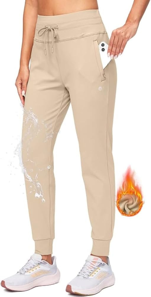 G Gradual Women's Fleece Lined Joggers High Waisted Water Resistant Thermal Winter Sweatpants Run... | Amazon (US)