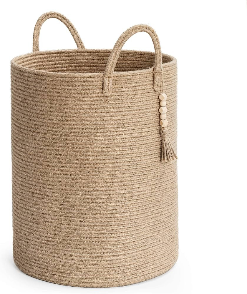 Goodpick Tall Wicker Laundry Basket with Handles, Boho Decorative Storage Basket for Living Room,... | Amazon (US)