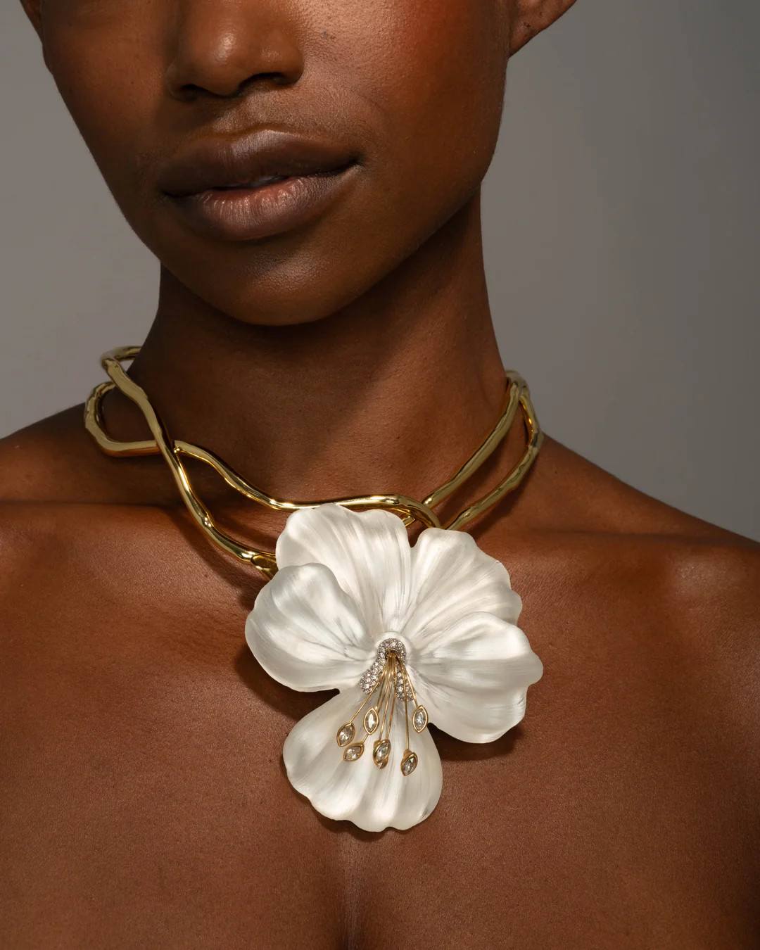 Silver Night Pansy Lucite Vine Collar | Alexis Bittar | Alexis Bittar