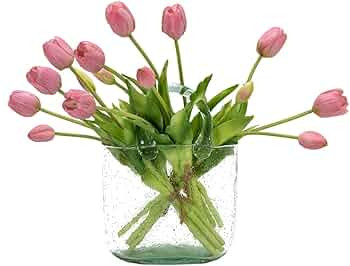 15pcs Artificial Tulips Flowers, Real Touch Latex Bouquet, Fake Tulips for Office Wedding Party H... | Amazon (US)