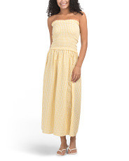 Seersucker Gingham Strapless Maxi Dress | Casual Dresses  | Marshalls | Marshalls
