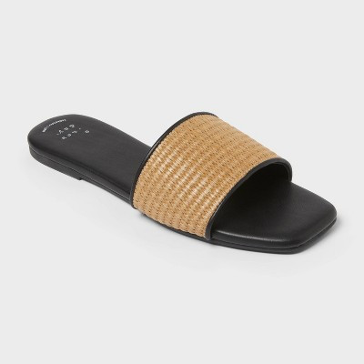 Women’s Maren Sandals with Memory Foam Insole - A New Day™ Black 9.5 | Target