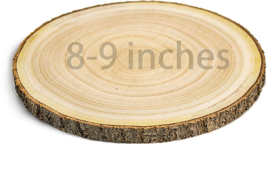 Large Unfinished Wood Slices for Centerpieces 1 Pcs 8-9 inches Natural Wood centerpieces for Tabl... | Amazon (US)