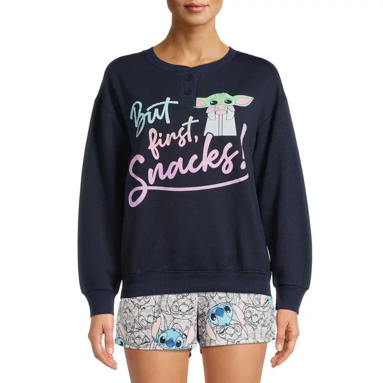 Star Wars Long Sleeve Crew Neck Printed Pajamas (Women's or Women's Plus) 1 Pack | Walmart (US)