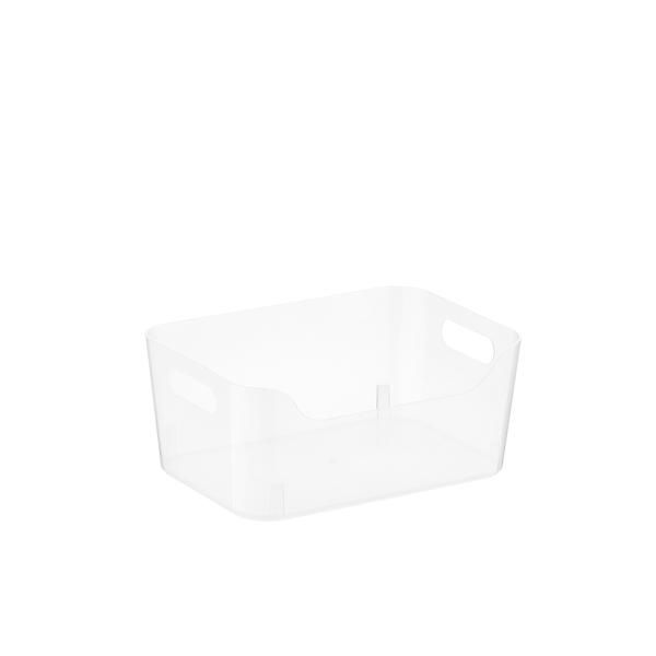 Small Plastic Storage Bin W/ Handles Clear | The Container Store