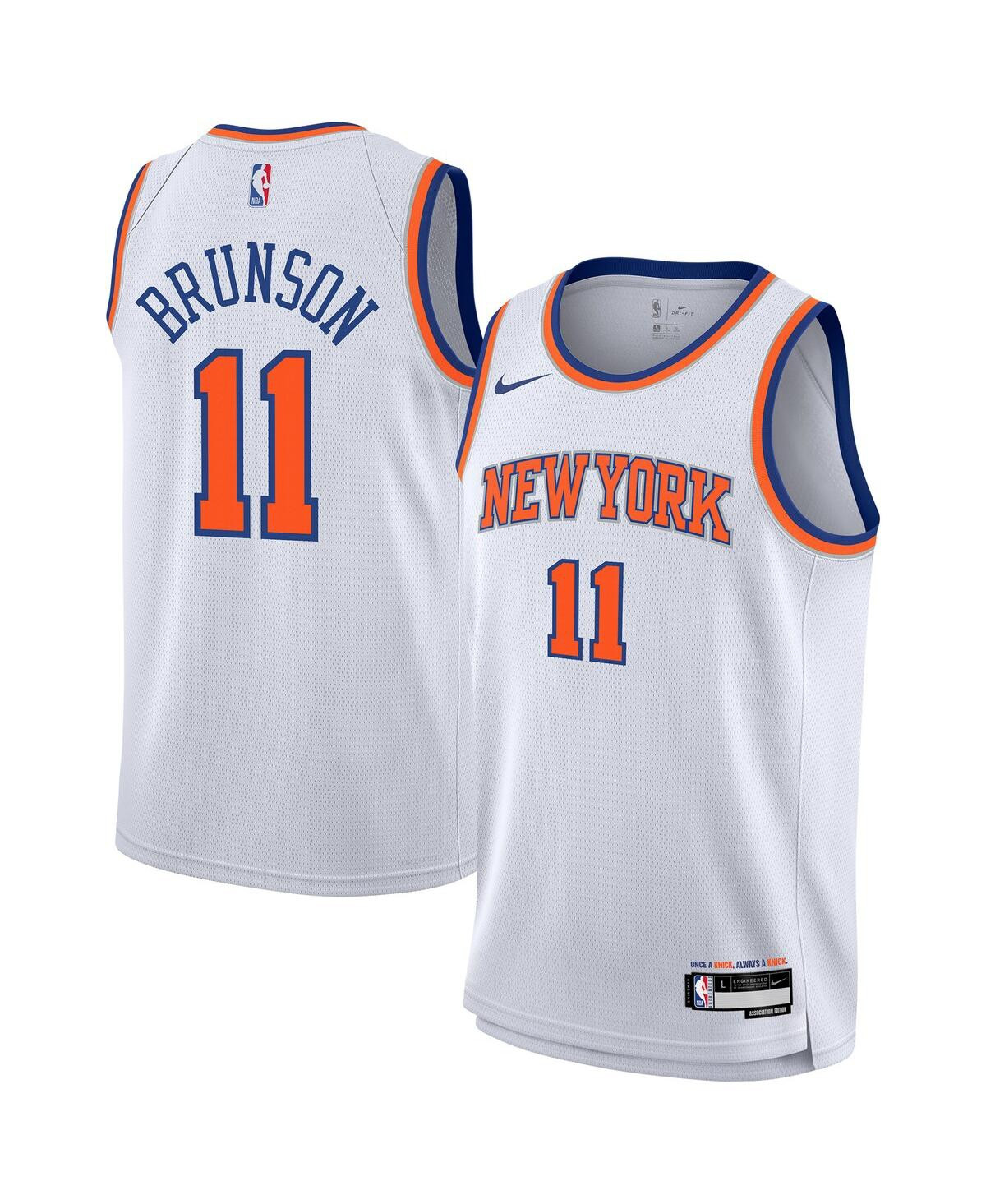 Nike Big Boys and Girls Jalen Brunson White New York Knicks Association Swingman Jersey - White | Macy's