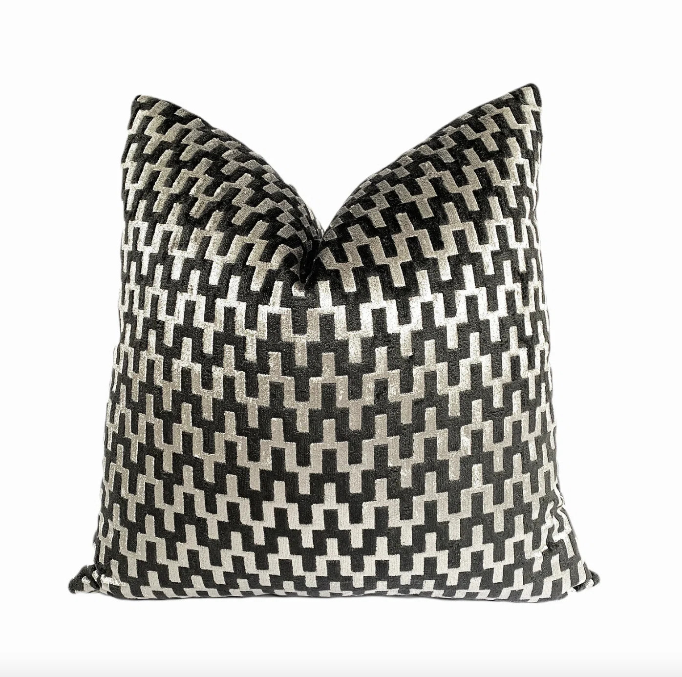 Smithy Home Couture Graphite Gray and Silver Velvet Throw Pillow Cover | Wayfair | Wayfair North America