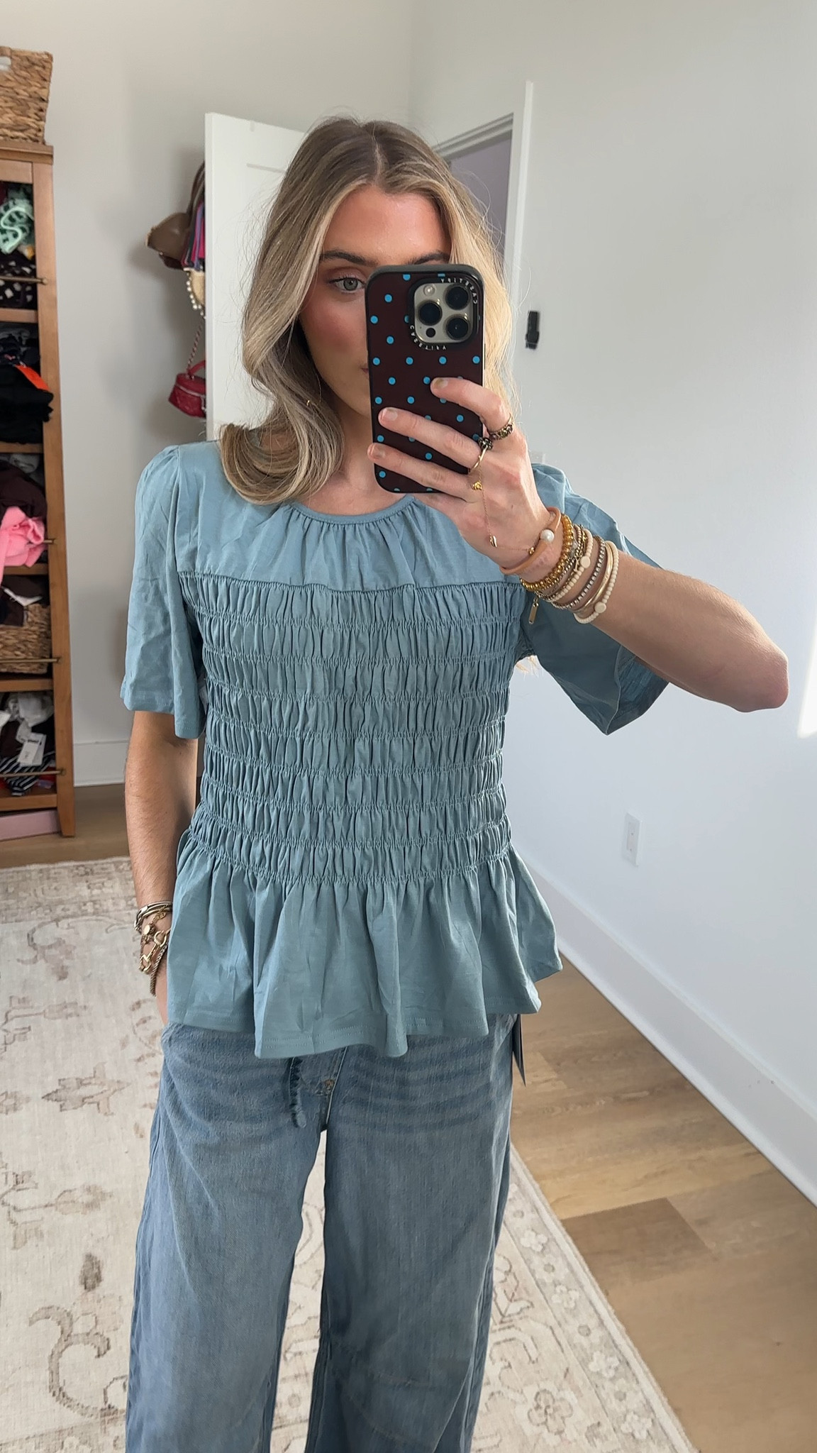 Amazon size small Watashi Women Summer Tops Smocked Elastic Pleated Peplum Ruffle Hem Short Sleeve Babydoll Top Casual Crewneck Blouse

#LTKspring #LTKspringtrends #LTKootd