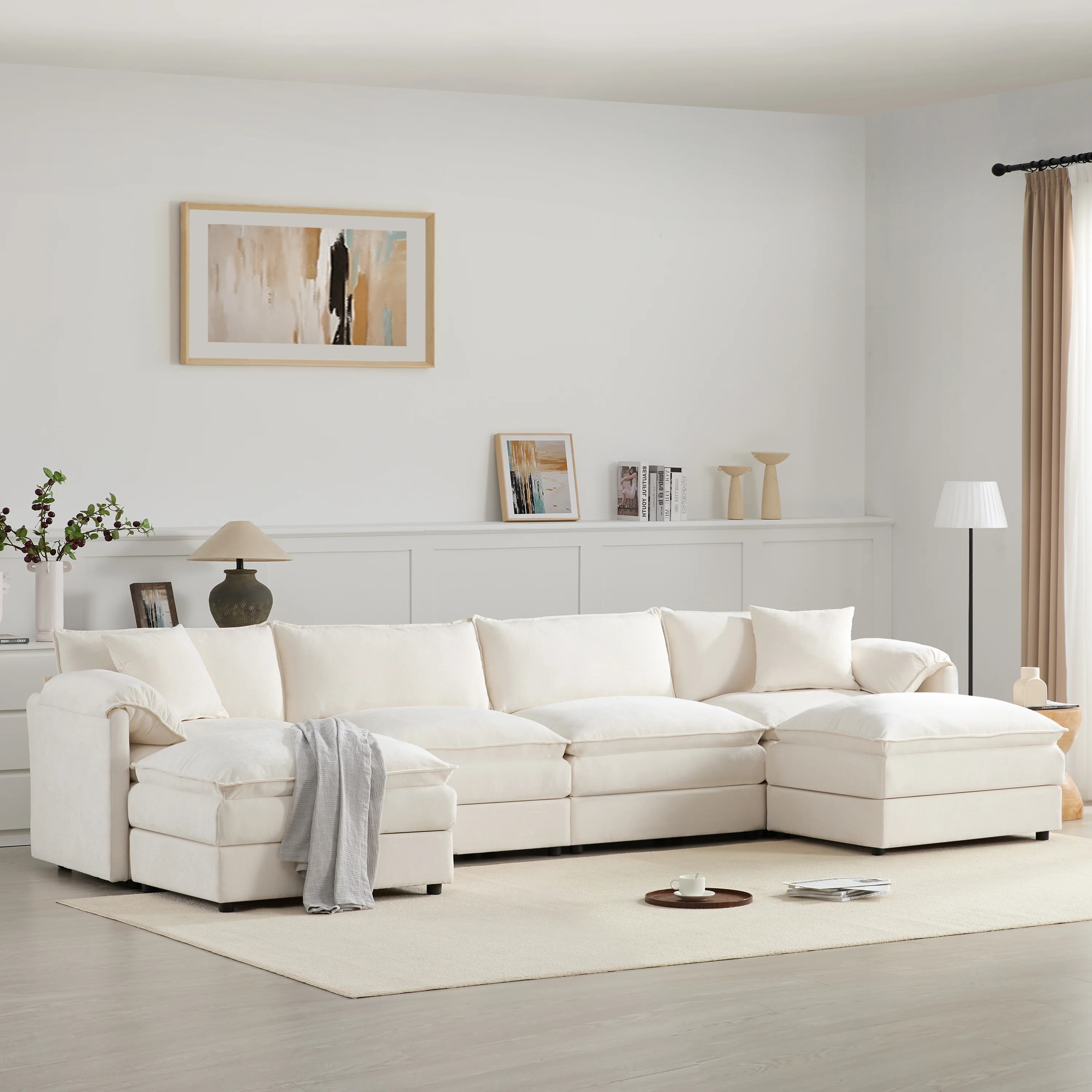ZENOVAR 136" 6-Seat Sectional Sofa | The AI Furniture