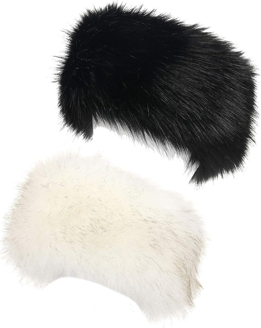 LA CARRIE Faux Fur Headband with Stretch Women's Winter Earwarmer Earmuff | Amazon (US)