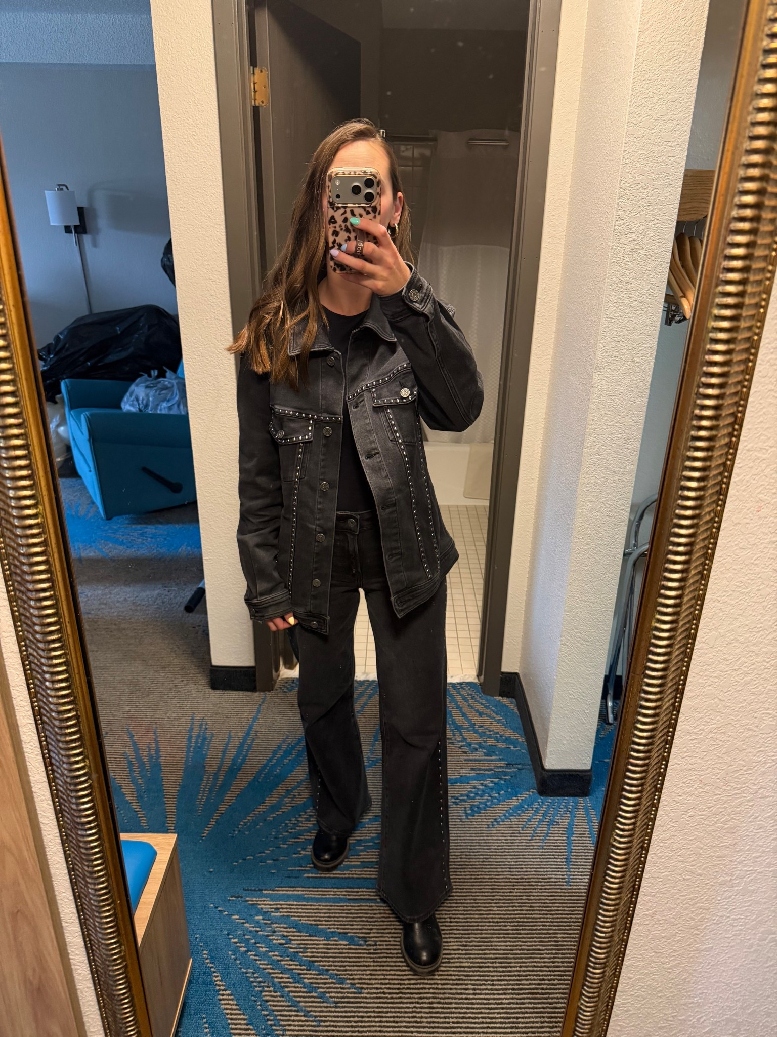 Country concert OOTD - Wearing a size small in the studded jacket, and size 25 in the black acid wash jeans. 

Country concert outfit, festival outfit, western wear 

#LTKFestival #LTKootd #LTKPetite
