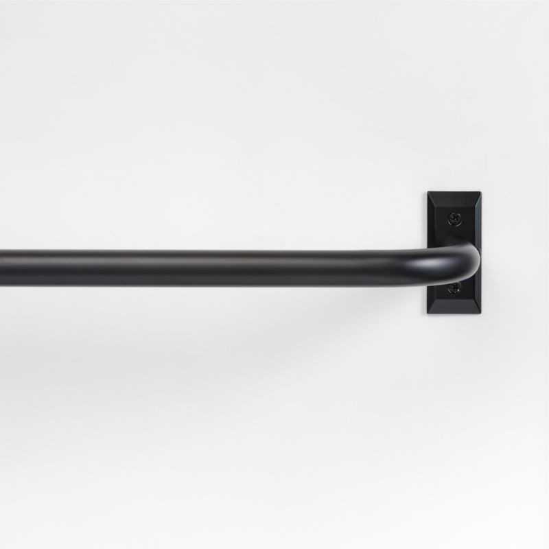 Matte Black 1" Room Darkening Curtain Rod 90"-144" + Reviews | Crate & Barrel | Crate & Barrel