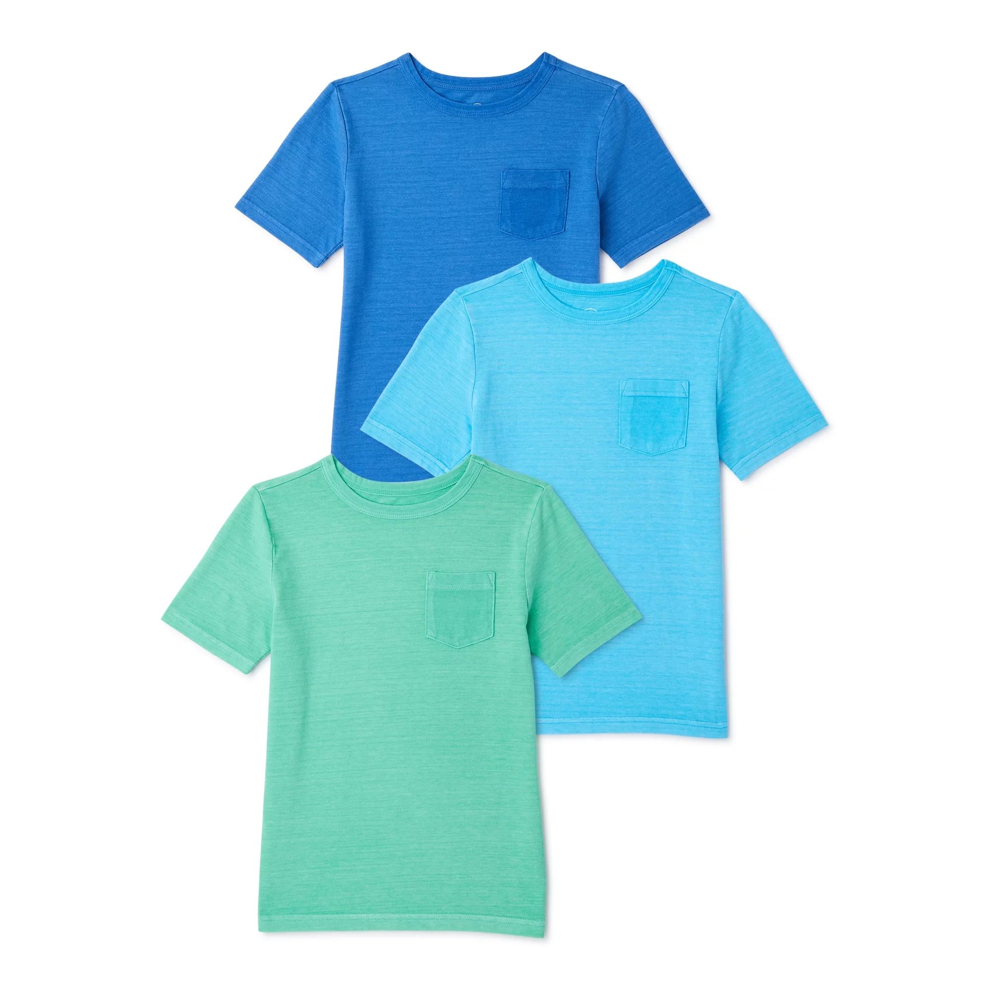 Wonder Nation Boys Jacquard Short Sleeve T-Shirt, 3-Pack, Sizes 4-18 & Husky | Walmart (US)