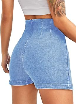 Floerns Women's Casual Split Hem High Waist Denim Skorts Skirt Shorts | Amazon (US)