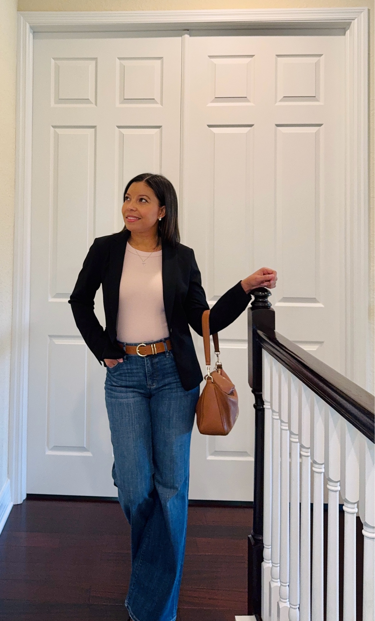 Spring Outfit! I love all of these pieces!! Fitted blazer & ribbed tank top- wearing size XS, wide leg jeans- wearing size 00 reg. 

Spring Fashion | Office Outfit | Work Outfit | Workwear | Jeans | Business Casual | Wardrobe Essentials | Petite Fashion #hm #whbm #amazonfashion 

#LTKPetite #LTKOver40 #LTKStyleTip #LTKWorkwear