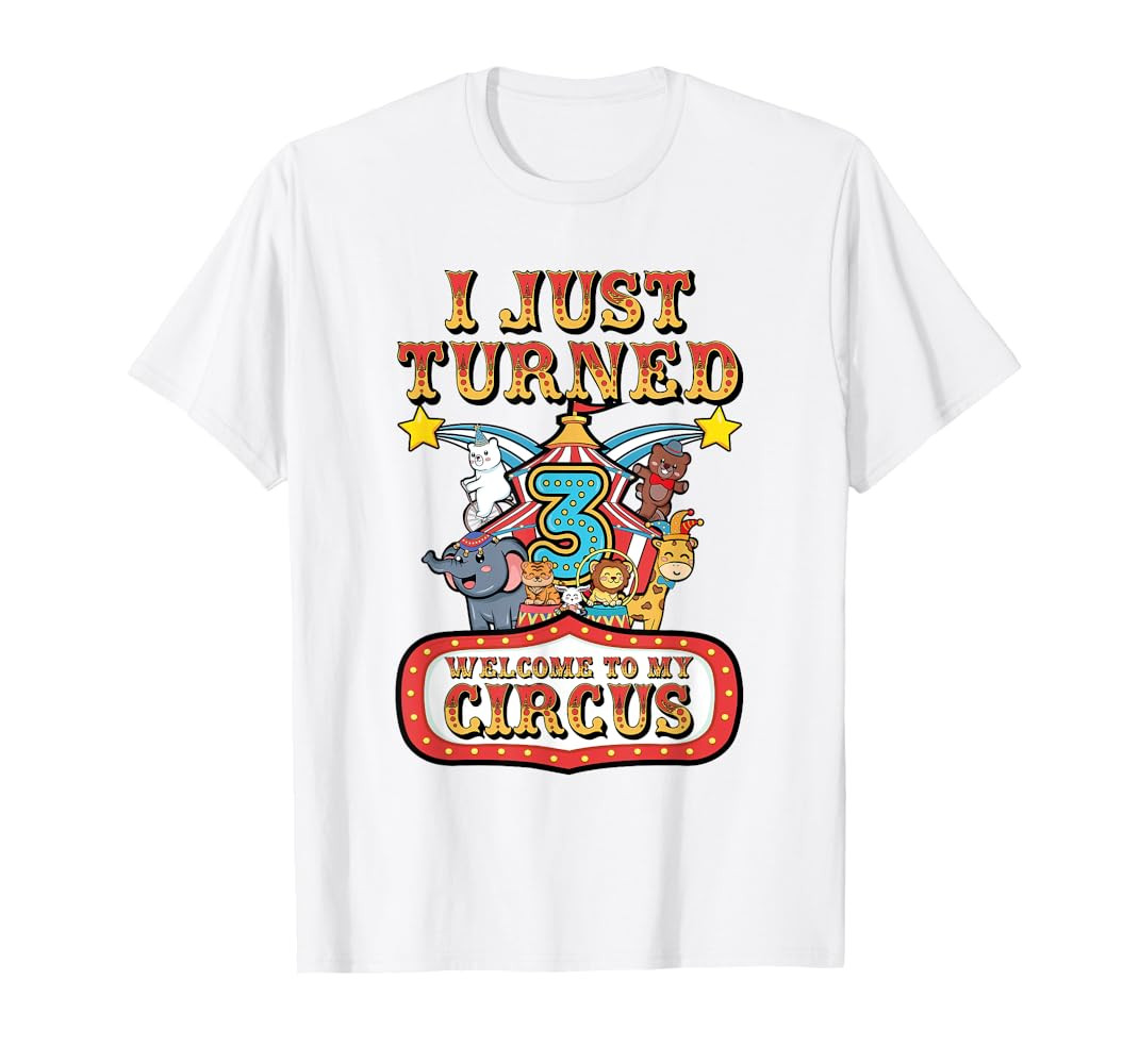 3rd Birthday Carnival Theme Welcome To My Circus Birthday T-Shirt | Amazon (US)