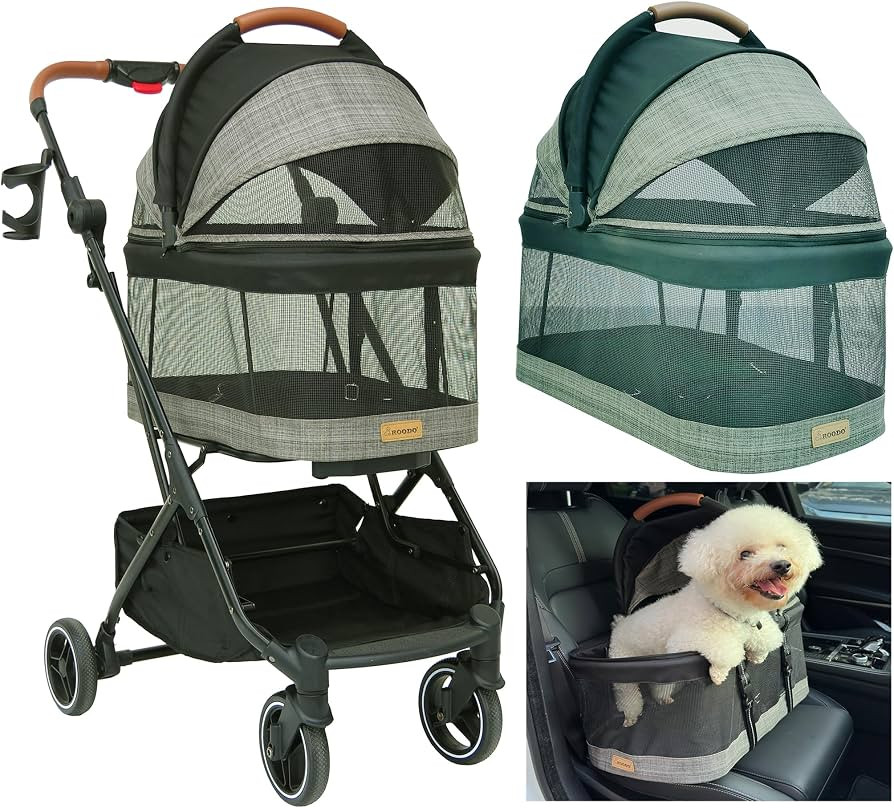 ROODO 2026 Upgraded Version 3-in-1 Dog Cat Stroller with Detachable Carrier Folding Lightweight P... | Amazon (US)