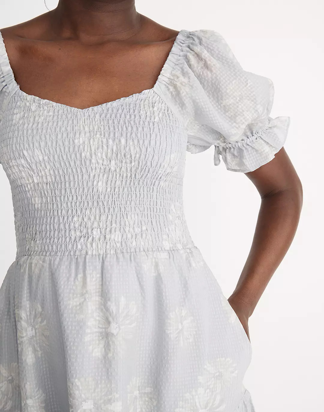 Silk Lucie Smocked Mini Dress in Moody Blooms | Madewell