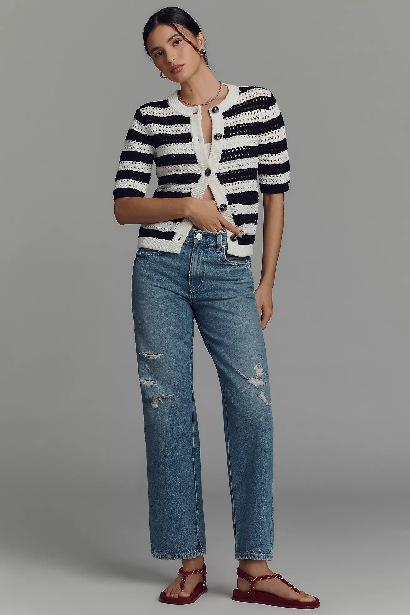 AMO Billie Mid-Rise Straight-Leg Jeans | Anthropologie (US)