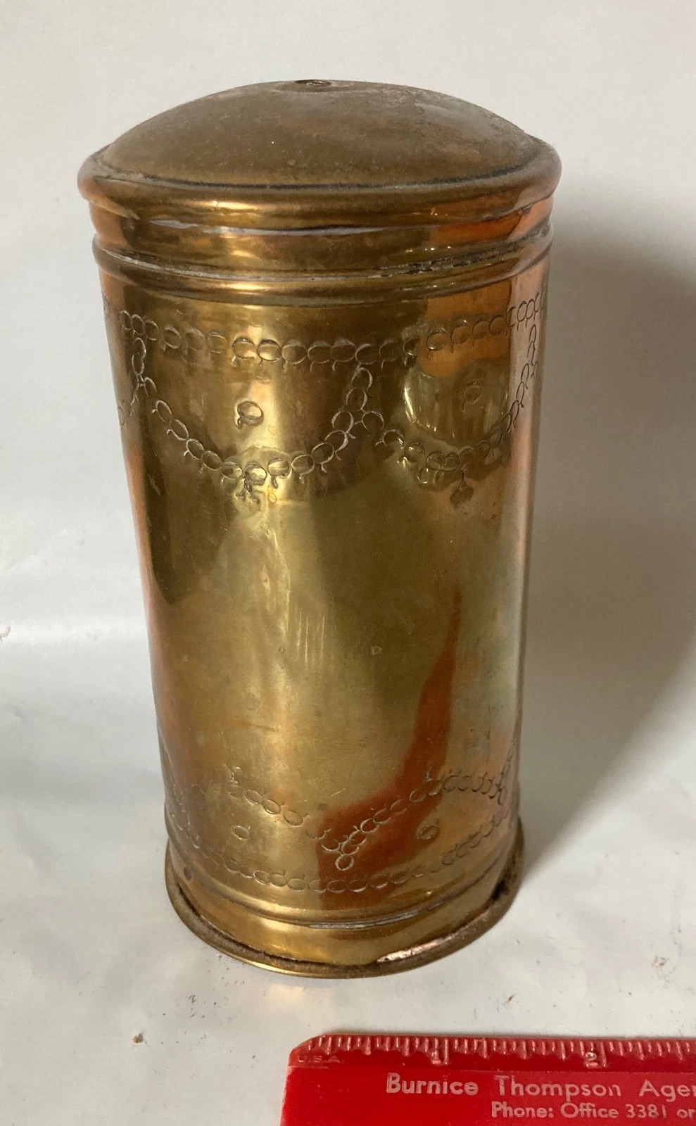 RARE 19th CENTURY HAMMERED BRASS VICTORIAN GENERAL STORE STRING HOLDER HANDMADE! | eBay US