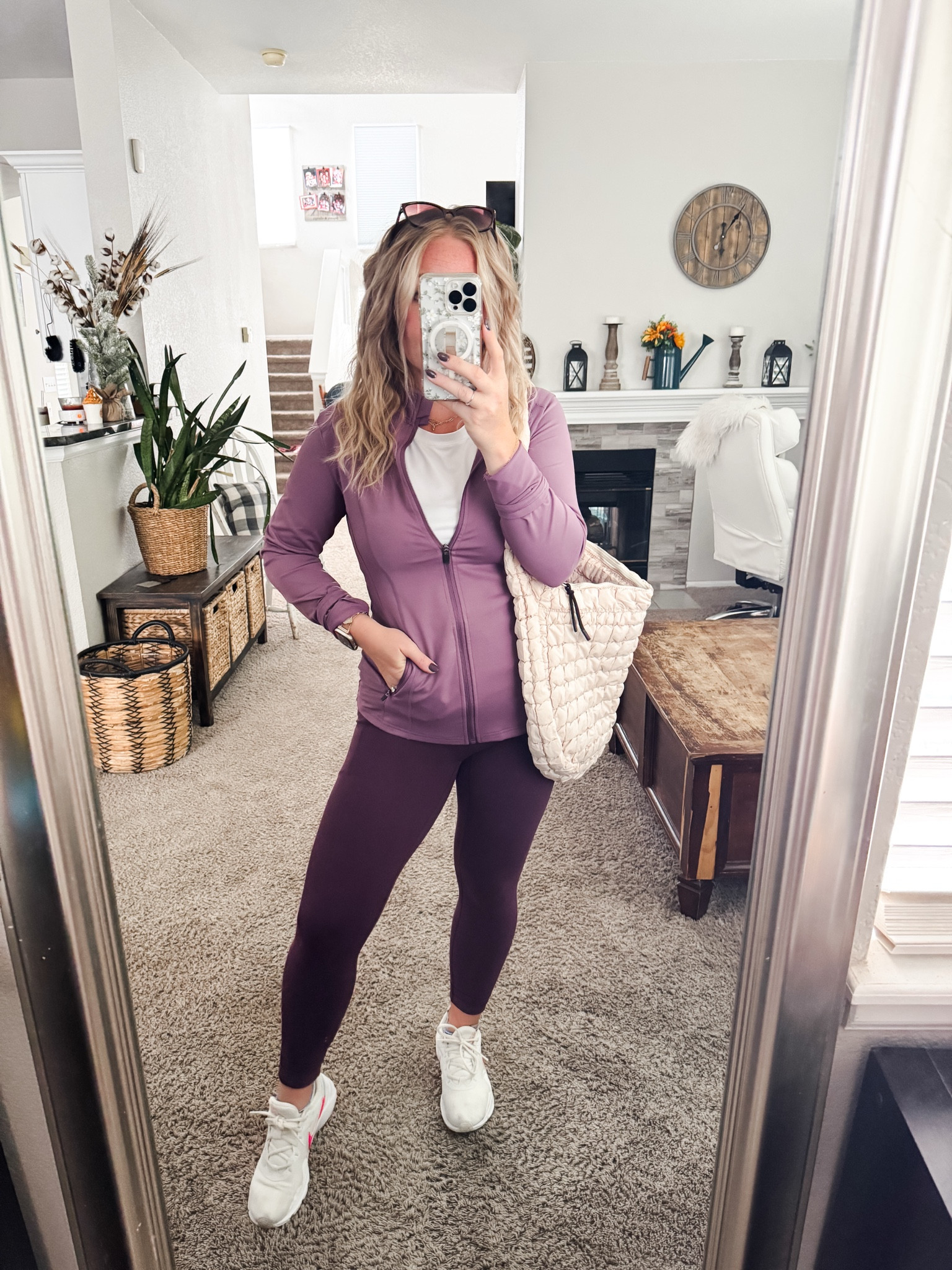 Purple athletic jacket, white tee, purple athletic leggings with pockets, tote bag, and Nike sneakers (went up half a size)










Winter outfit
Winter fashion
Amazon winter outfits
Trending winter fashion 
 casual winter outfits | winter fashion | size 4-6 | cold weather outfits | winter outfit ideas | layering outfit for the cold| winter fashion 2025 | outfit inspo | outfit ideas | winter outfits amazon  | casual outfit Ideas  | Outfits | Amazon Casual Outfit | Cute casual outfits | Preppy Outfit 

#LTKActive #LTKPetite #LTKootd