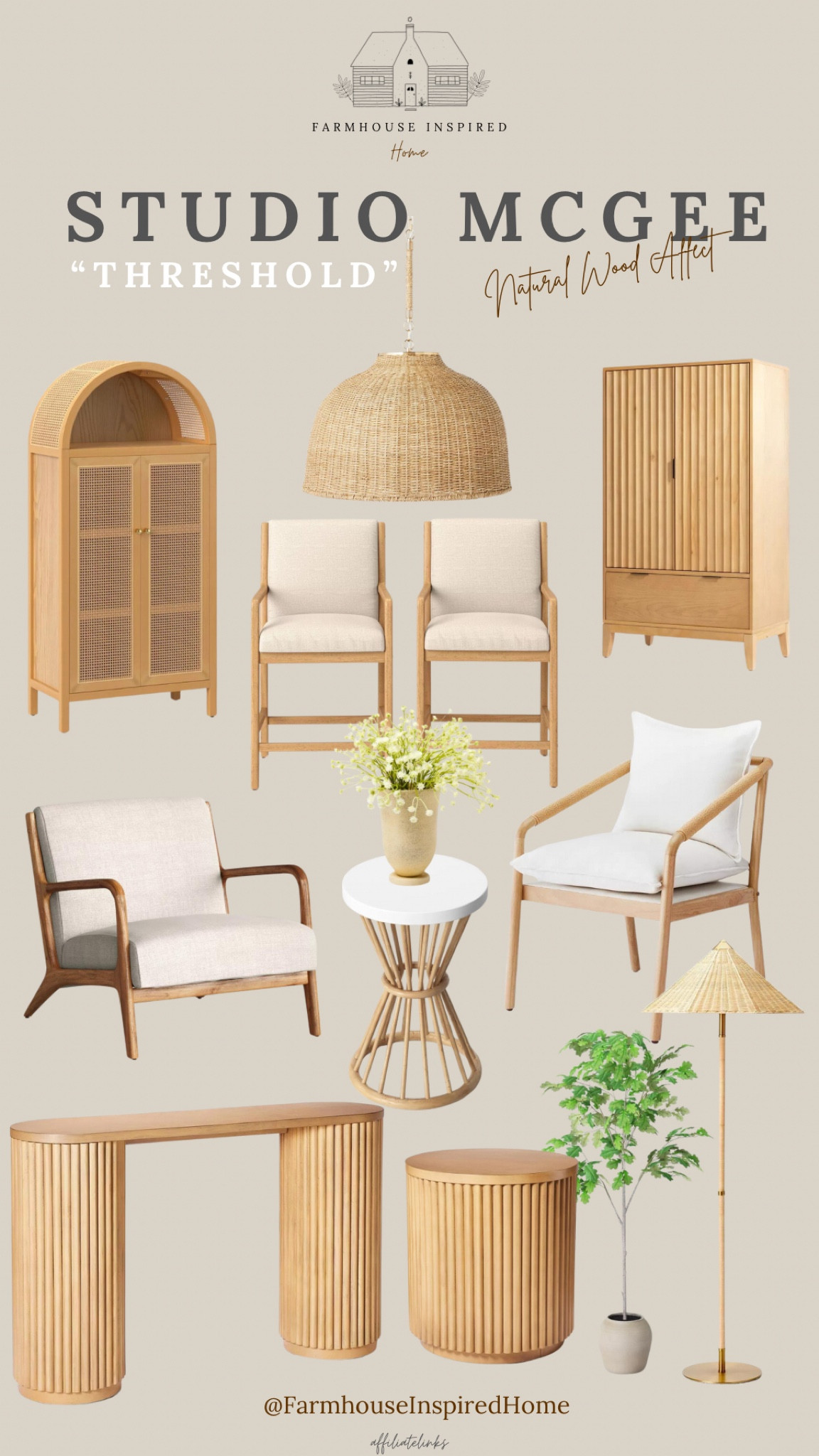 New arrivals at Studio McGee “Threshold” collection!! These beautiful pieces have been hand selected and all exhibit a natural wood effect! Create a beautiful home with these Favourites!
Armoire, hall cabinet, easy chair, arm chair, coffee table, side table, floor lamp, rattan shade pendant, counter chairs, dining chairs.

#LTKhome #LTKsalealert #LTKstyletip