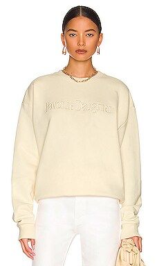 Favorite Daughter Sara Embroidered Sweatshirt in Cream from Revolve.com | Revolve Clothing (Global)
