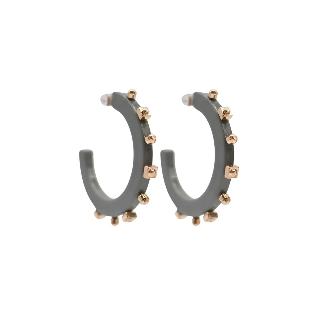 Solid Jewel Hoop -Espresso Grey | Smith and Co. Jewel Design