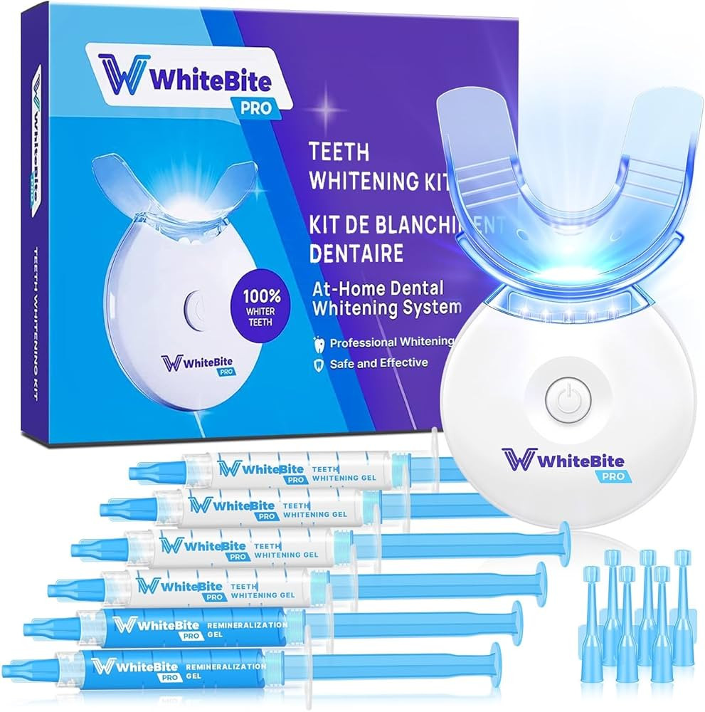 Teeth Whitening Kit for Sensitive Teeth with LED Light, 35% Carbamide Peroxide, (4) 3ml Gel Syrin... | Amazon (US)