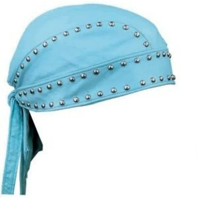 Studded Light Blue Leather Biker Headwrap | Walmart (US)