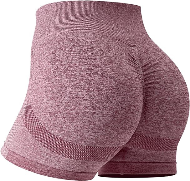 QOQ Workout Shorts Womens Seamless Scrunch Gym Shorts High-Waisted Butt Lifting Fitness Shorts | Amazon (US)