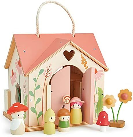 Tender Leaf Toys - Rosewood Cottage – Beautiful Portable Wooden Dollhouse Cottage Set for Kids ... | Amazon (US)