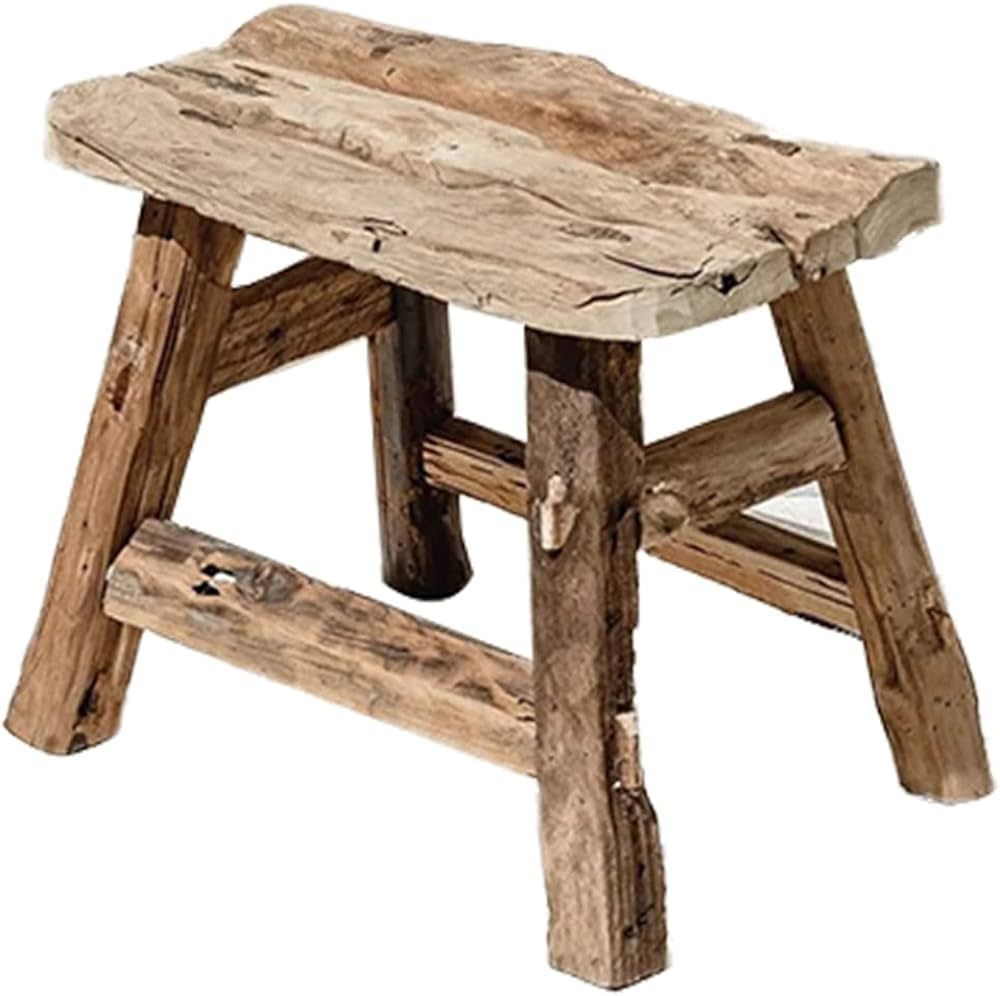FabHub Classic Reclaimed Teak Wood Stool Donnis for Sitting Versatile Home Décor Piece Natural, ... | Amazon (US)
