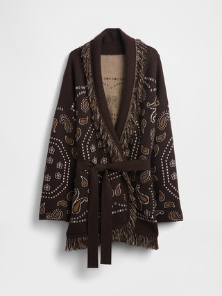 Cotton-Blend Fringe Shawl Cardigan | Gap (US)