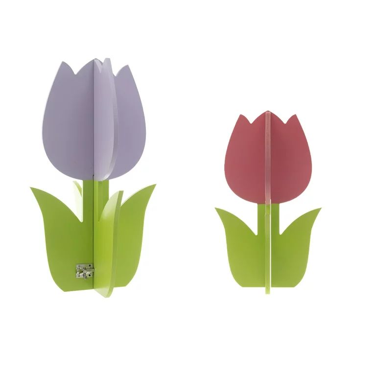 "Way to Celebrate! 2 pack Slotted purple and pink Tulip Decor" | Walmart (US)