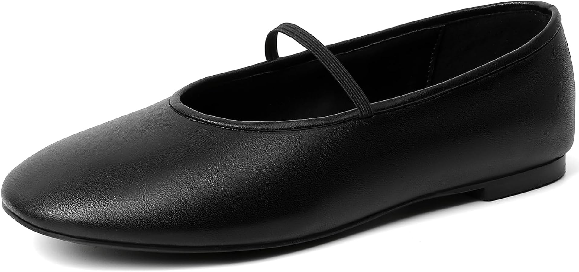 Ballet Flats for Women Mary Jane Shoes with Elastic Strap Closed Round Toe Slip on Flats Dress Sh... | Amazon (US)