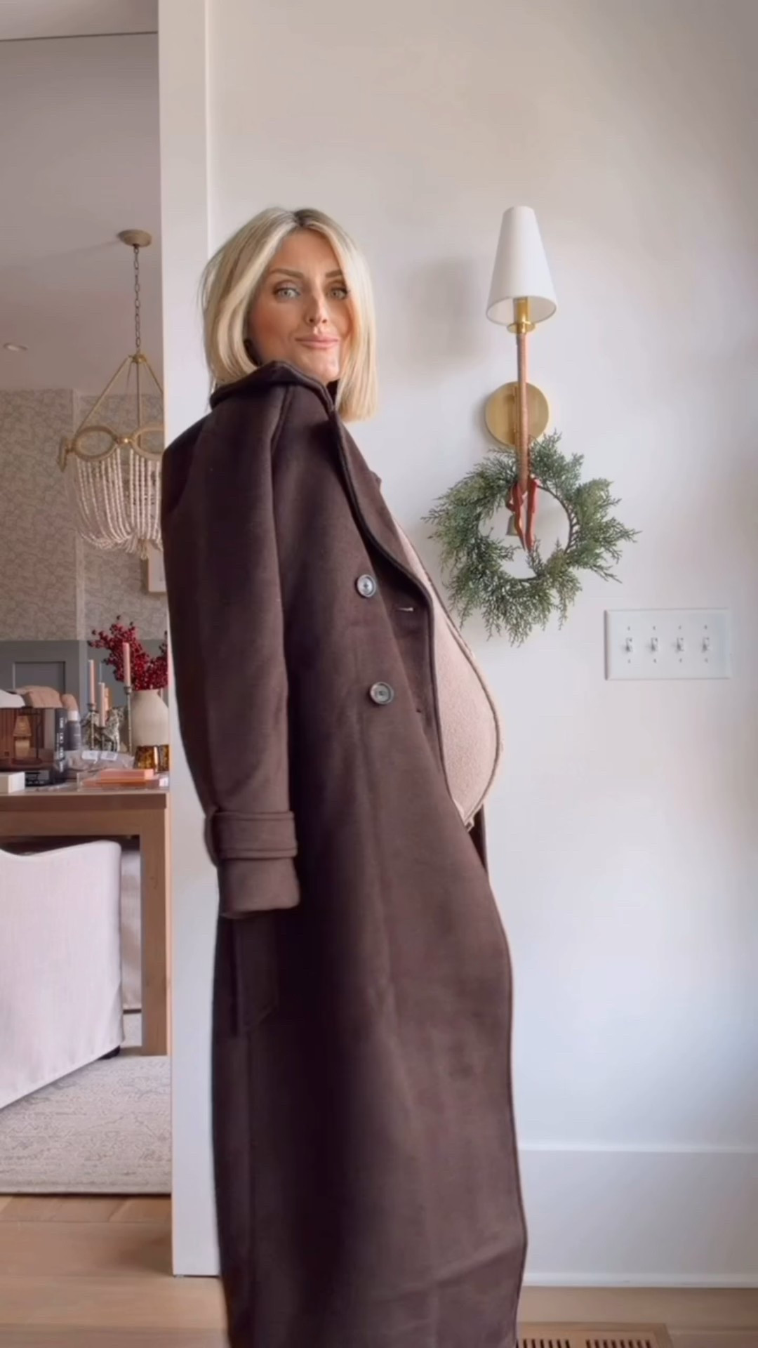 This brown coat is such a great staple to have for winter! So warm & so chic! Wearing XS in the coat & size medium in the sweater dress to accommodate the bump. 

Loverly Grey, Abercrombie, brown coat, wool coat, trench coat, winter coat, long coat, sweater dress, bump friendly dress, maternity dress 

#LTKootd #LTKBump #LTKSeasonal