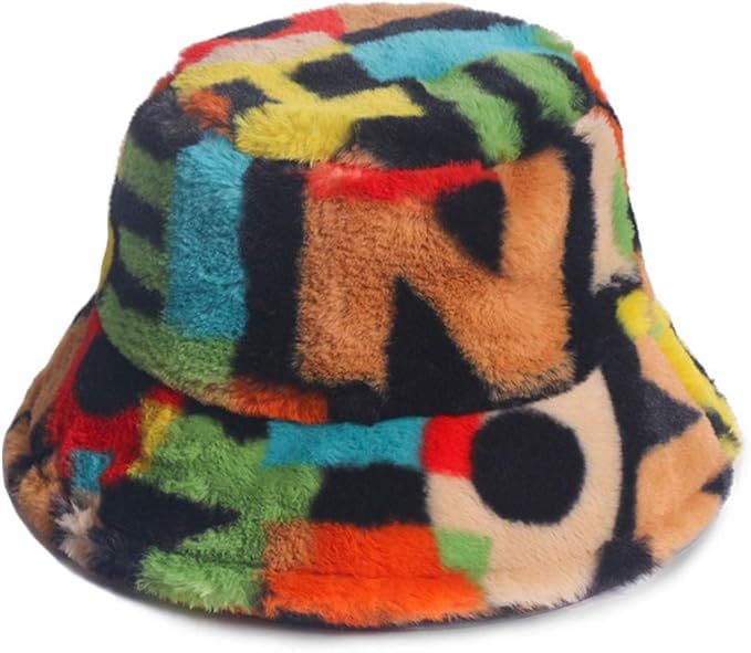 PURFANREE Women's Soft Faux Fur Bucket Hat Fluffy Winter Warmer Fisherman Cap | Amazon (US)