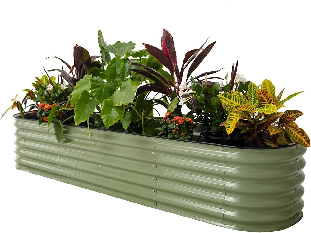 Vego garden Raised Garden Bed Kits, 17" Tall 9 in 1 8ft X 2ft Metal Raised Planter Bed for Vegeta... | Amazon (US)