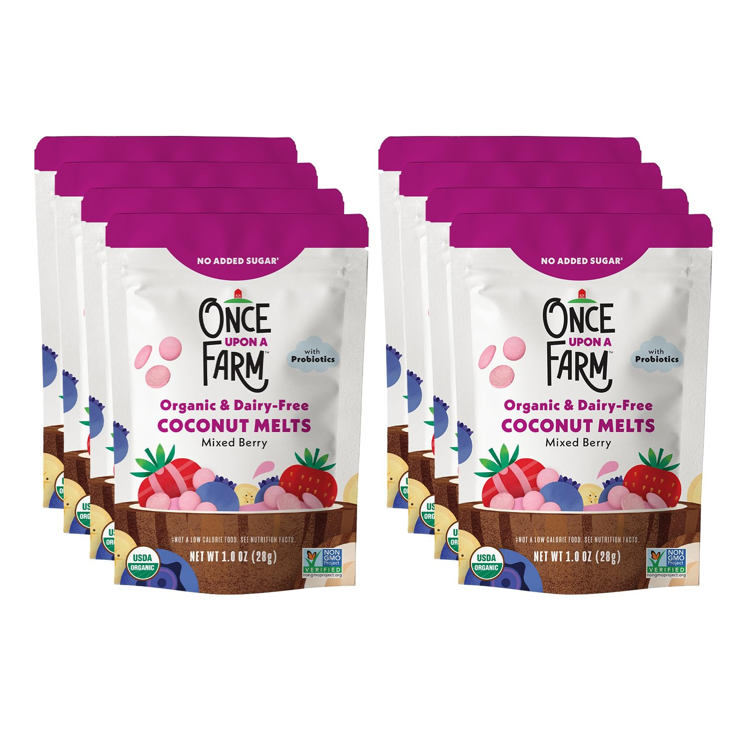 Once Upon a Farm Organic Coconut Melts, Mixed Berry, 8ct | Amazon (US)