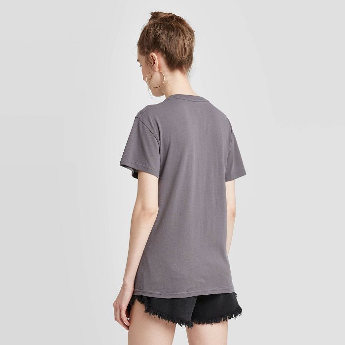 Women's Rolling Stones Short Sleeve Boyfriend Graphic T-Shirt (Juniors') - Gray | Target