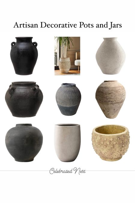 Beautiful Artisan Planters, pots and Jars. Add a few sprigs of your favorite branches to create a high end look  

#LTKGiftGuide #LTKstyletip #LTKhome