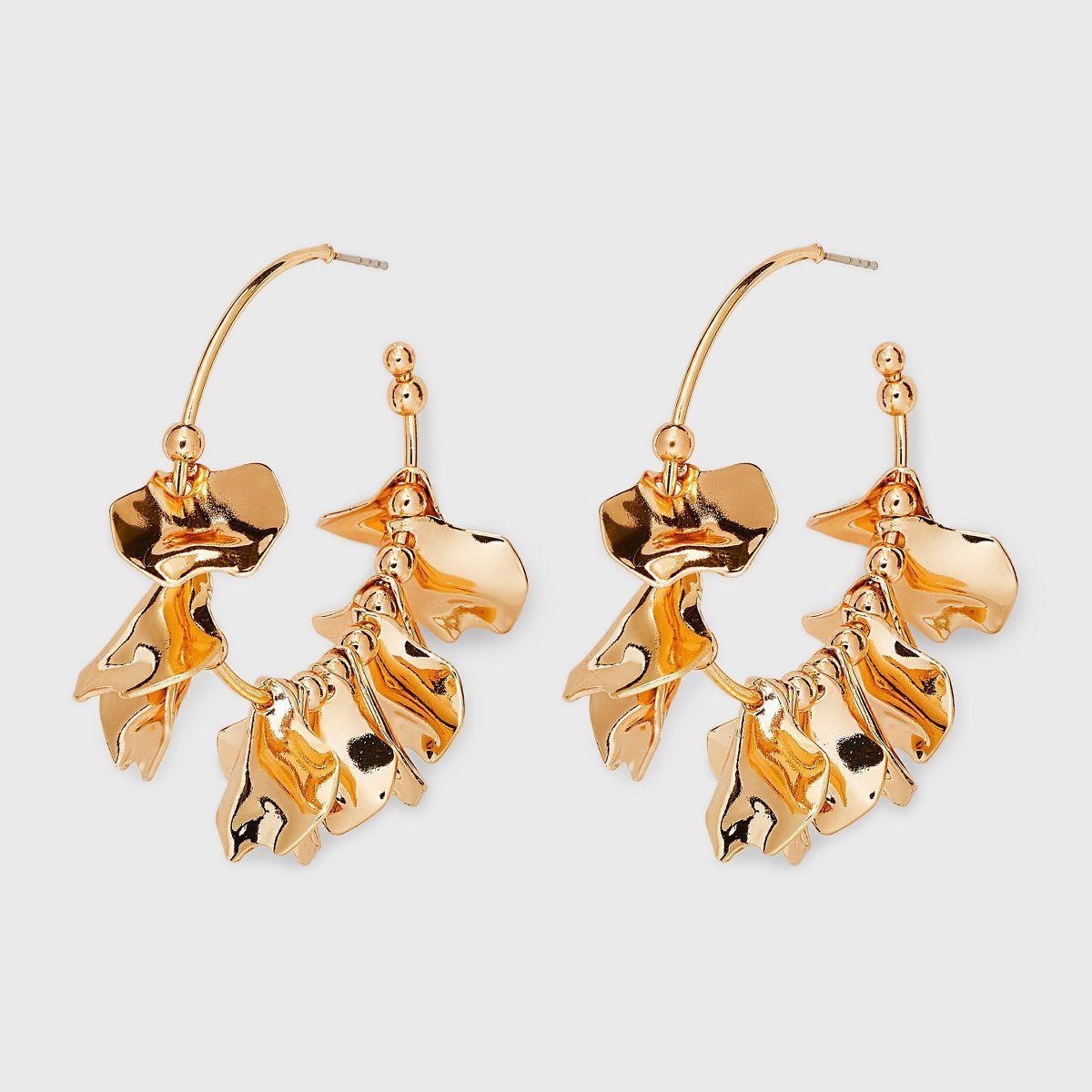Hoop Petals Cluster Bottom Earrings - A New Day™ Gold | Target