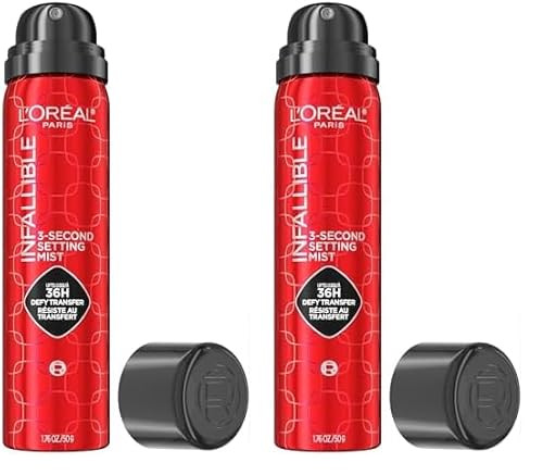 L'Oreal Paris Infallible 3-Second Setting Spray Mist, Microfine Mist for up to 36HR Wear, Clear, 1.76 oz (Pack of 2) | Amazon (US)