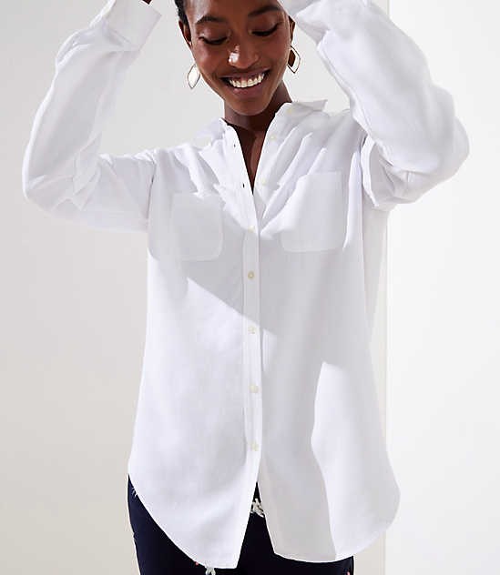 Button Down Tunic Shirt | LOFT