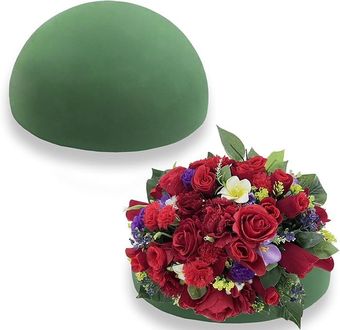 TS-MAYKA 2 Pcs Floral Foam Half Balls 5.5"W x 2.76"H, Green Round Styrofoam Half Sphere for Fresh... | Amazon (US)