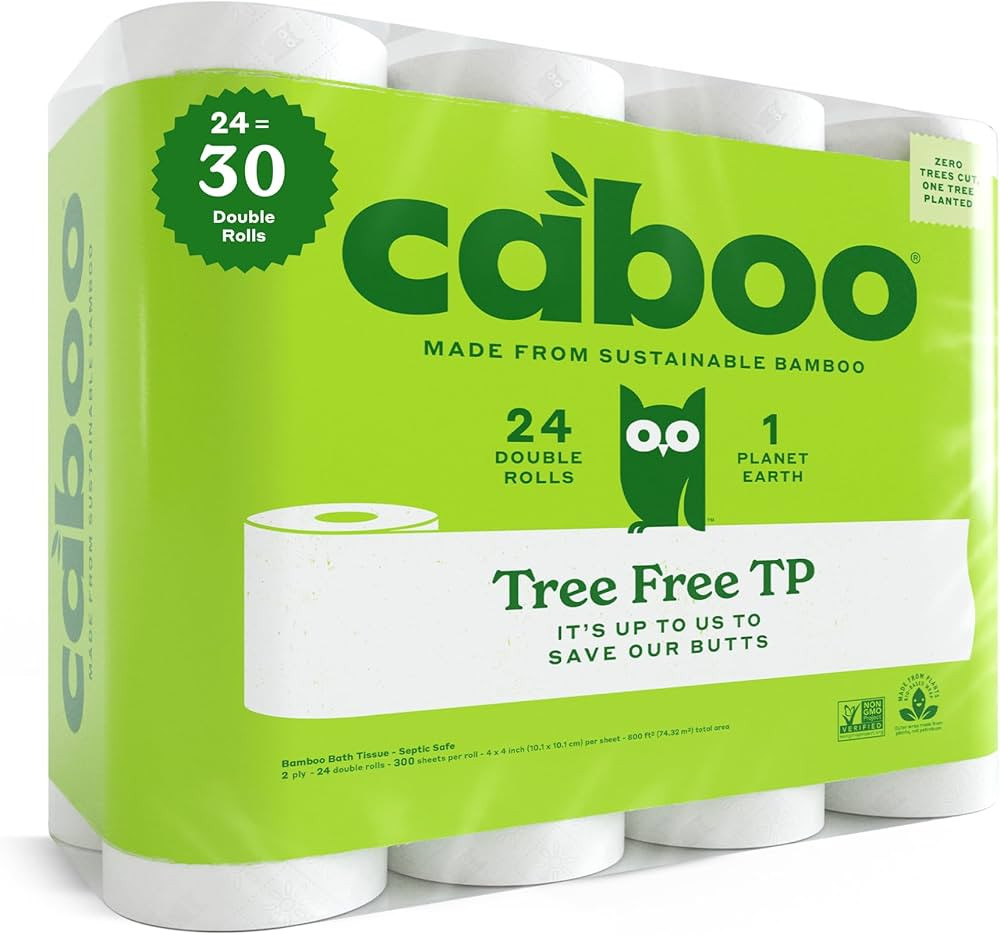 Caboo Tree Free Toilet Paper, Septic Safe Toilet Tissue, Non Toxic, Chemical Free, Non Toxic, 2 P... | Amazon (US)