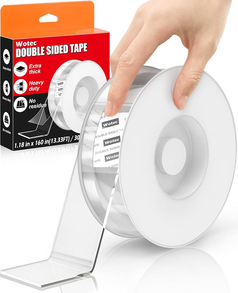 Wotec Extra Large 1.18 in x 160 in Double Sided Tape Heavy Duty Removable | Amazon (US)