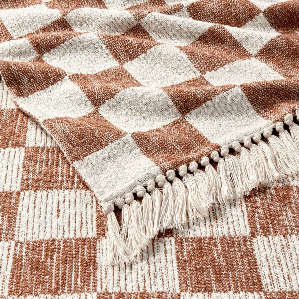 60"x80" Woven Cotton Checkered Bed Throw - Threshold™ | Target
