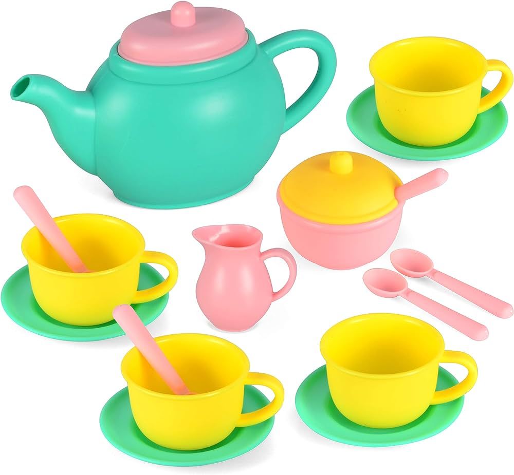 JOYIN 18PCS Pretend Play Tea Party Set Play Food Accessories BPA Free, Phthalates Free, Plastic T... | Amazon (US)